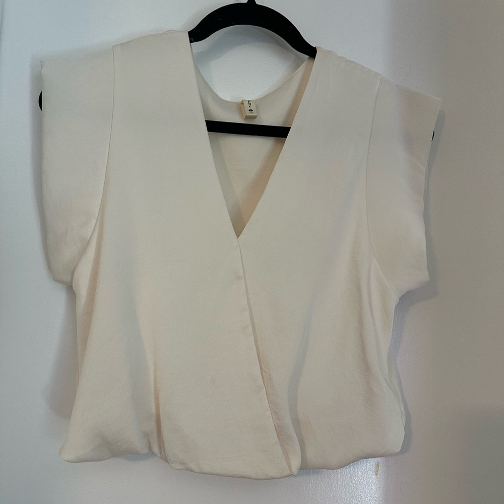 Tyche Cream V-Neck Blouse